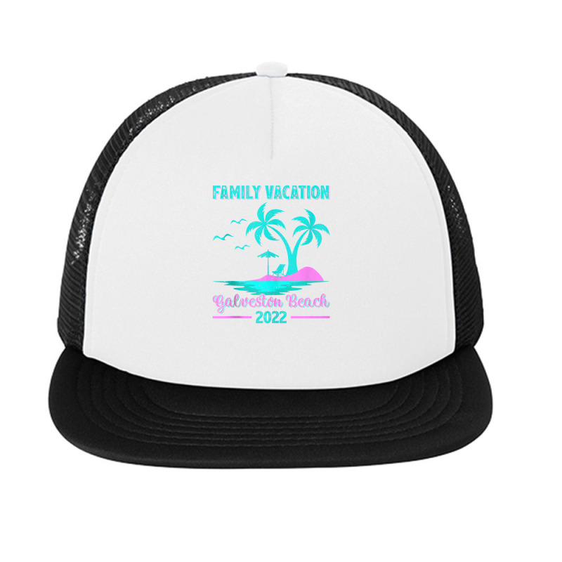 Family Vacation 2022 Vintage Style Texas Galveston Beach Tank Top Foam Snapback hat by Tiktify | Artistshot