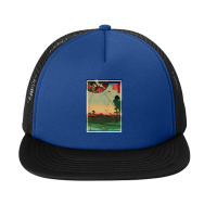 Eight Sights In The Environs Of Edo 4 By Utagawa Hiroshige 106677430 Foam Snapback Hat | Artistshot