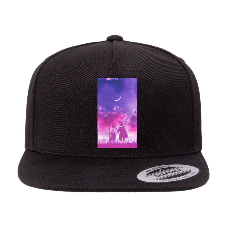 Purple 5 Panel Snapback Cap | Artistshot