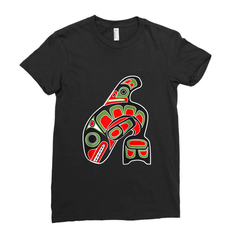 Orca Whale Alaska Haida Art, Native American Totem Tribal Raglan Baseb Ladies Fitted T-Shirt by ThienThuong | Artistshot