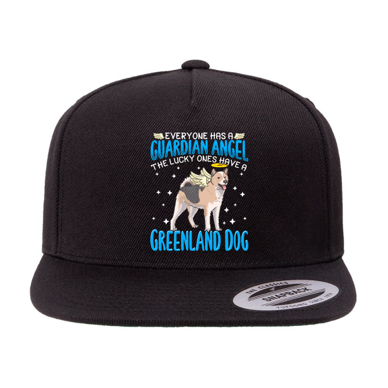 Greenland Dog T  Shirt Greenland Dog With Guardian Angel T  Shirt 5 Panel Snapback Cap | Artistshot