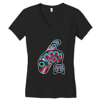 Orca Whale Alaska Haida Tribal Art   Native American Totem Raglan Base Women's V-neck T-shirt | Artistshot