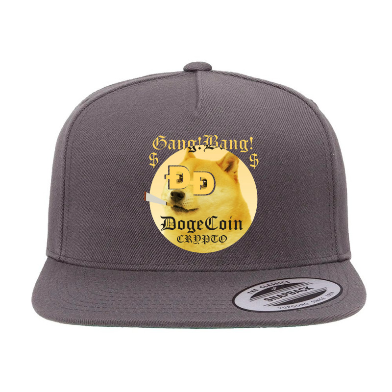 Dogecoin Crypto Gang! Bang! 5 Panel Snapback Cap | Artistshot