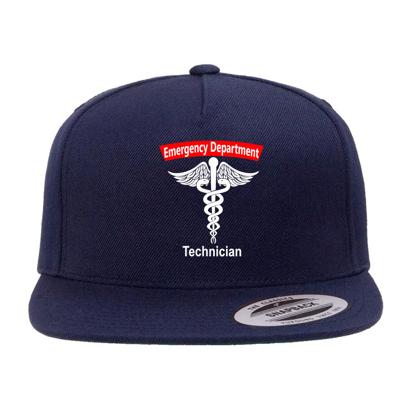 Emergency Department Technician Ed Tech Medical Caduceus Er T Shirt 5 Panel Snapback Cap | Artistshot