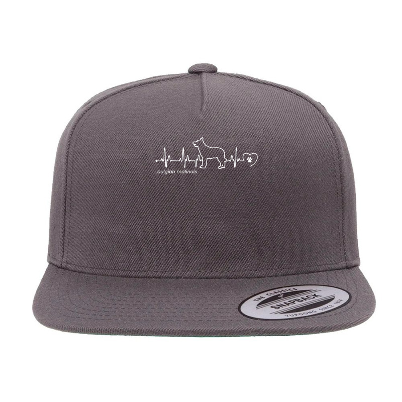 Belgian Malinois Heartbeat   Belgian Malinois T Shirt 5 panel snapback cap by atereabag | Artistshot