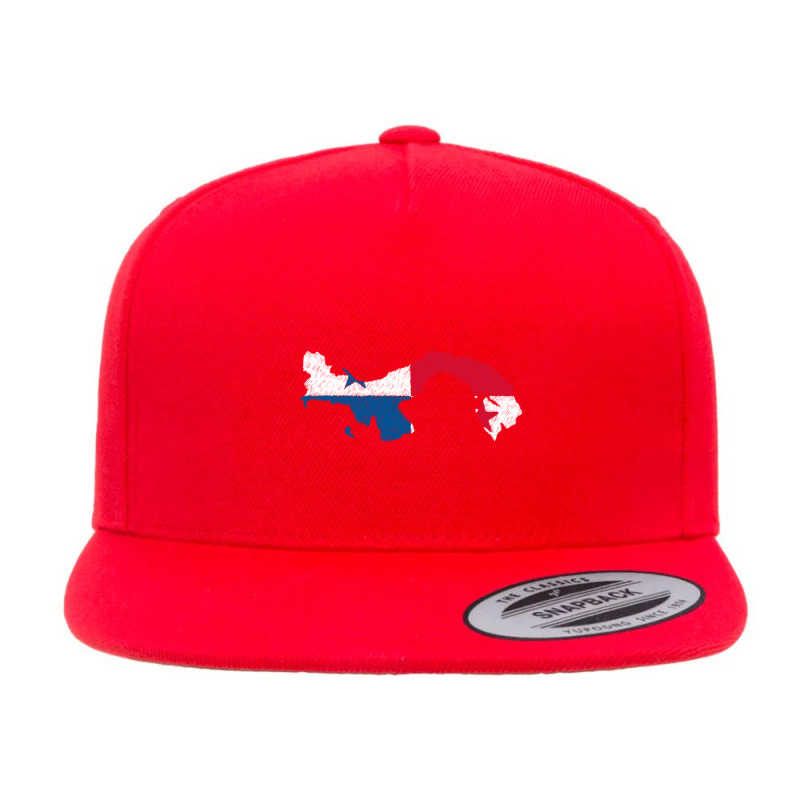 Panama Map Flag Drawing Line Art 5 panel snapback cap by Erwin Saputra Art | Artistshot