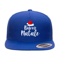 Buon Natale And Tanti Auguri Merry Christmas Italian Holiday Funny Gif 5 Panel Snapback Cap | Artistshot