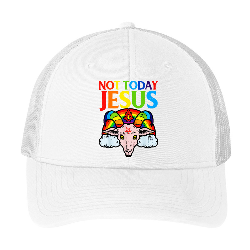 Today Not Jesus Satan Goat Satanic Pa Trucker Cap by atereabag | Artistshot