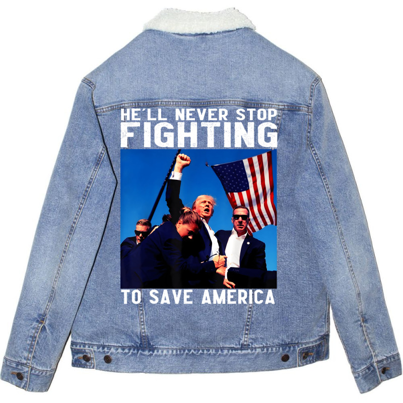 Trump To Save America Unisex Sherpa-lined Denim Jacket | Artistshot