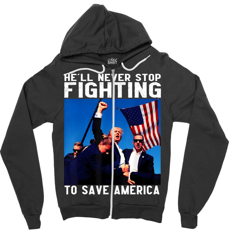 Trump To Save America Zipper Hoodie | Artistshot