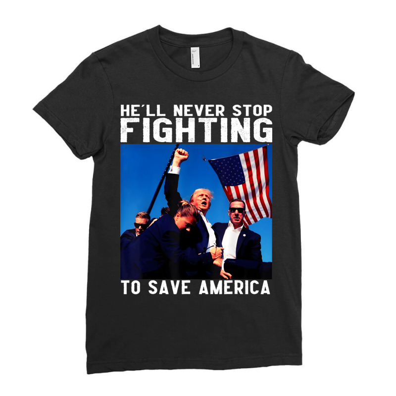 Trump To Save America Ladies Fitted T-Shirt by killakam | Artistshot