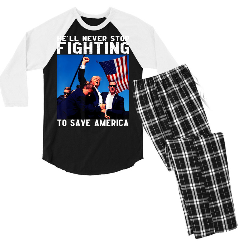 Trump To Save America Men's 3/4 Sleeve Pajama Set | Artistshot