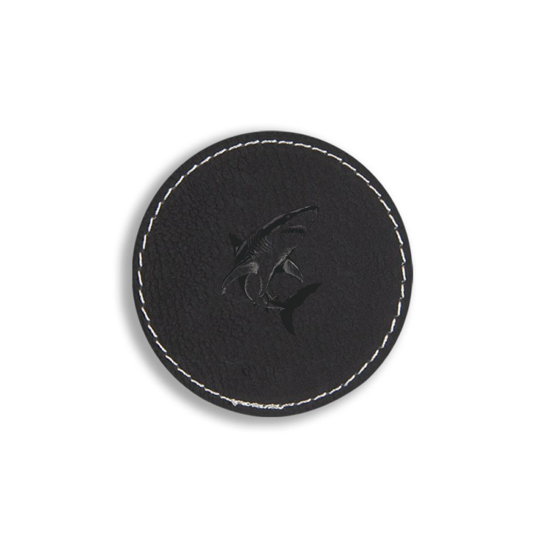 A Shark Round Leatherette Patch | Artistshot