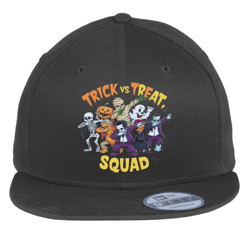 Trick Vs Treat, Squad Flat Bill Snapback Cap by Donna Schennum | Artistshot