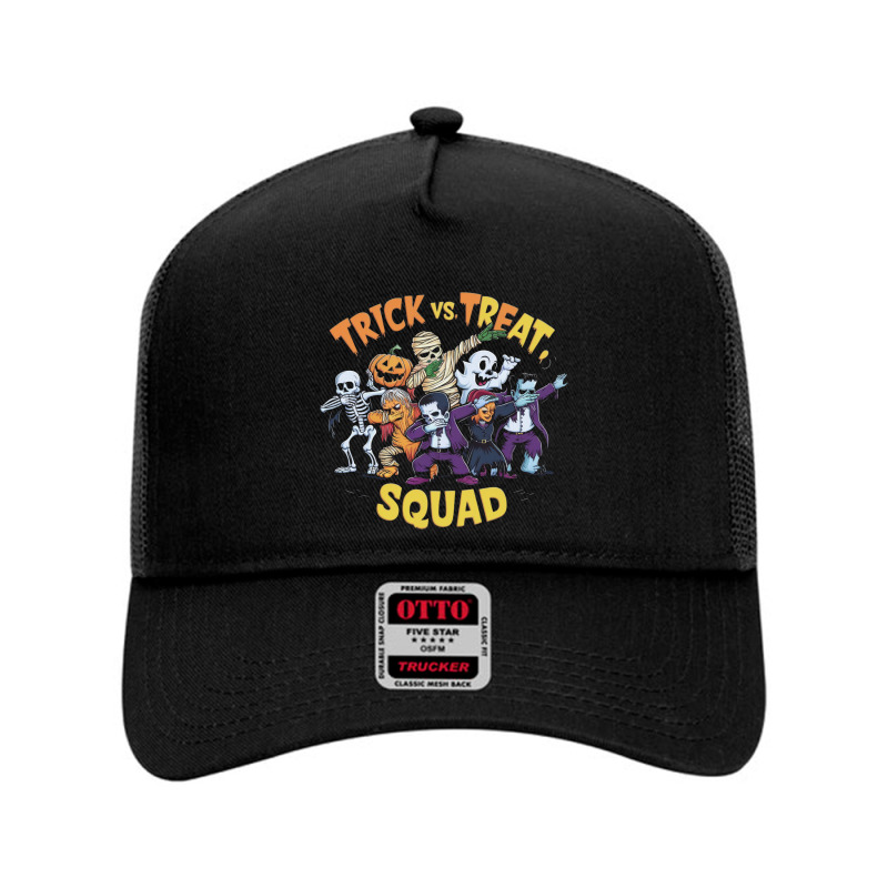 Trick Vs Treat, Squad Mesh Back Trucker Hat by Donna Schennum | Artistshot