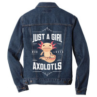 Ust A Girl,who Loves Axolotls' Men Denim Jacket | Artistshot