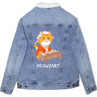 Meowzart Cat Classical Music Piano Funny Unisex Sherpa-lined Denim Jacket | Artistshot