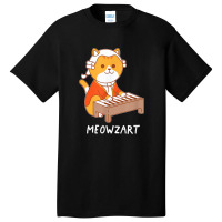 Meowzart Cat Classical Music Piano Funny Basic T-shirt | Artistshot