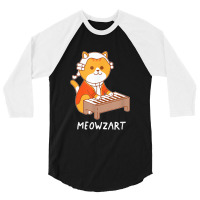 Meowzart Cat Classical Music Piano Funny 3/4 Sleeve Shirt | Artistshot