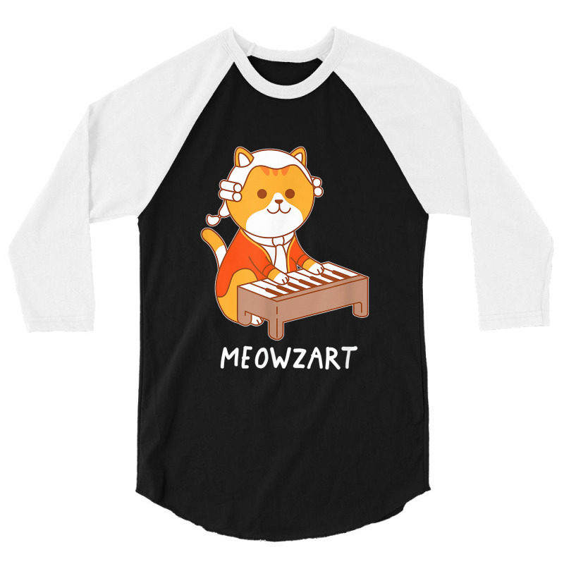 Meowzart Cat Classical Music Piano Funny 3/4 Sleeve Shirt | Artistshot