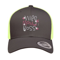 Wife Mom Boss Bling Rhinestone Funny Birthday Party Gift T Shirt Retro Trucker Cap | Artistshot