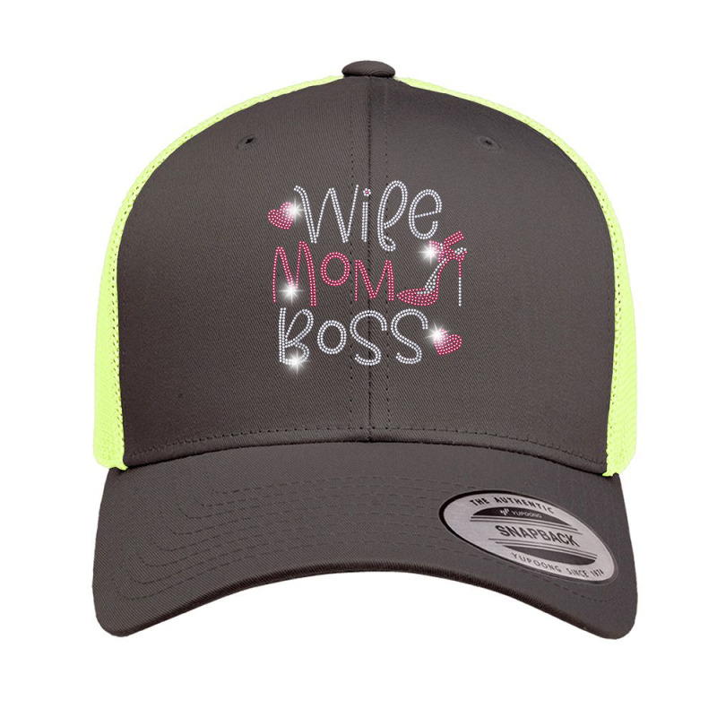 Wife Mom Boss Bling Rhinestone Funny Birthday Party Gift T Shirt Retro Trucker Cap by toroooo | Artistshot