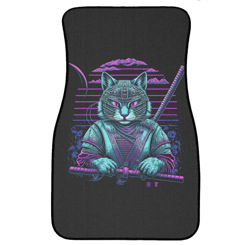 Cat Samurai Art Front Car Mat | Artistshot