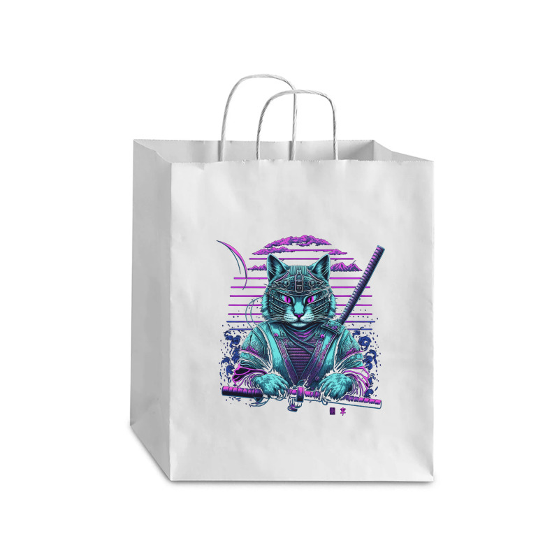 Cat Samurai Art Debie Paper Bag - 10 X 5 X 13 | Artistshot