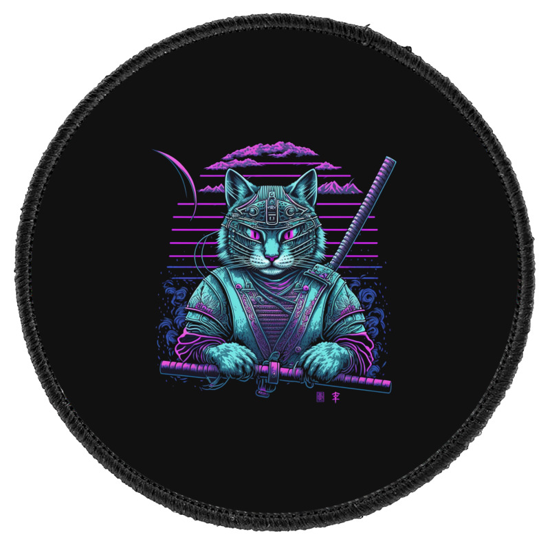 Cat Samurai Art Round Patch | Artistshot