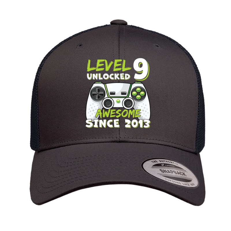 Nine 9yr Bday Son Boy Funny Gamer 9th 9 Years Old Birthday Retro Trucker Cap by CUSER3146 | Artistshot