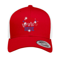 Woman Red Wine And Blue Bling Rhinestone 4th Of July Premium T Shirt Retro Trucker Cap | Artistshot