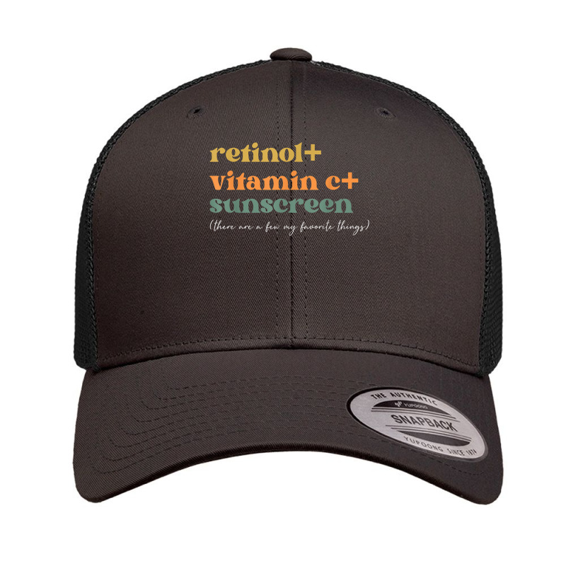 Retinol Vitamin C And Sunscreen Aesthetic Esthetician T Shirt Retro Trucker Cap | Artistshot