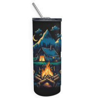 Mountains Campfire Skinny Tumbler | Artistshot