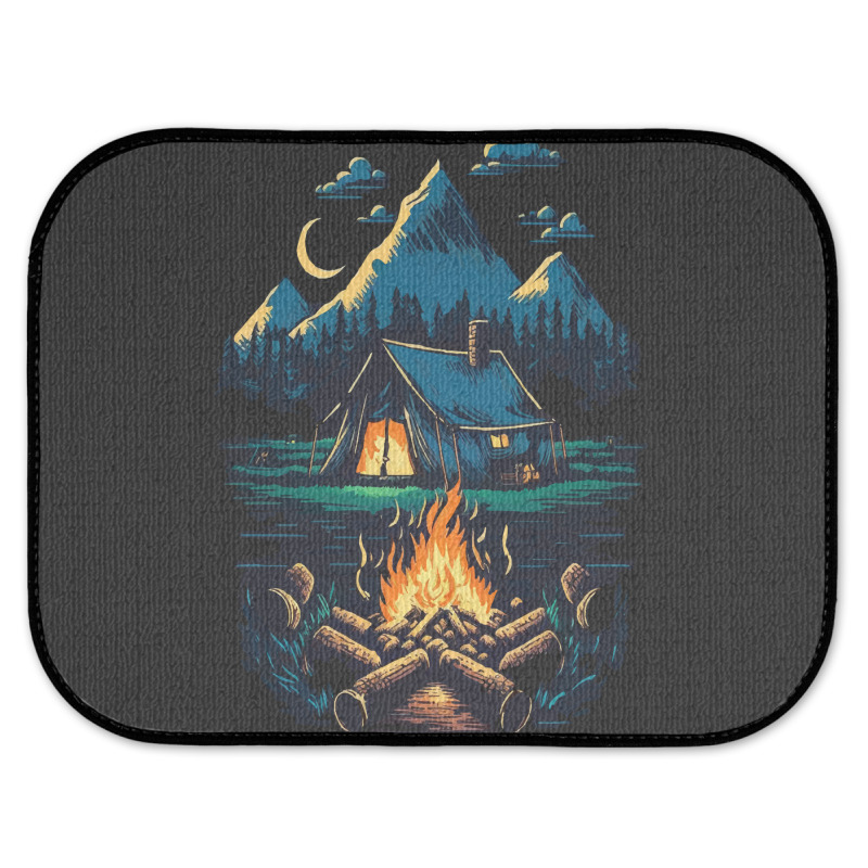 Mountains Campfire Rear Car Mat | Artistshot