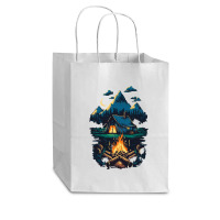 Mountains Campfire Cub Paper Bag - 8 X 4 1/2 X 10 1/4 | Artistshot