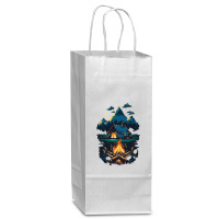 Mountains Campfire Wine Paper Bag - 5 1/2 X 3 1/4 X 13 | Artistshot