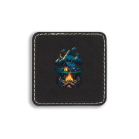 Mountains Campfire Square Leatherette Patch | Artistshot