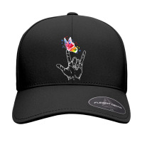 I Love You Hand Sign Language Butterfly Autism Awareness Seamless Cap | Artistshot