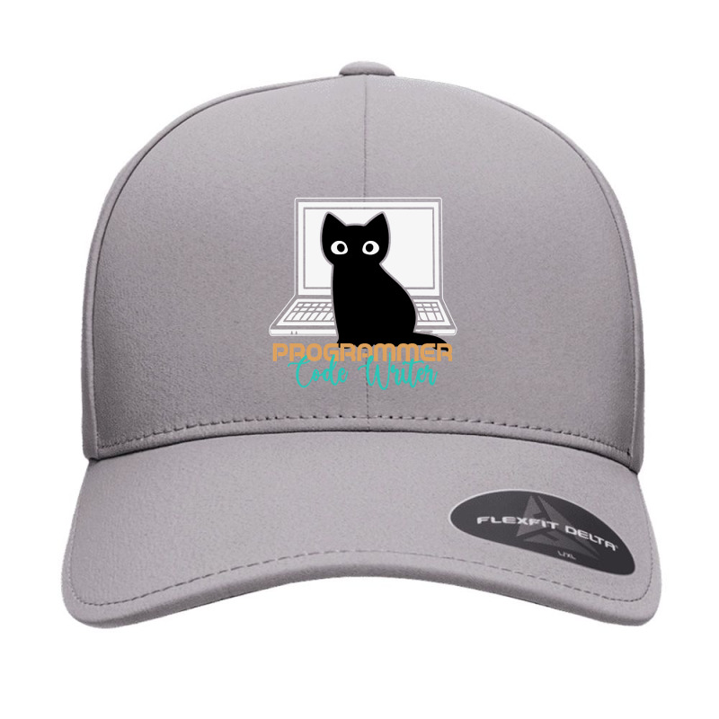 Funny Cat Programmer Code Writer Programming Codin Seamless Cap | Artistshot