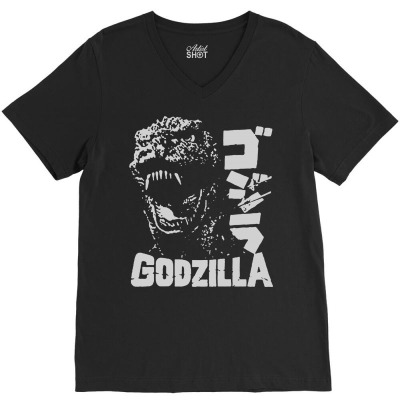 Godzilla V-neck Tee Designed By Lyly