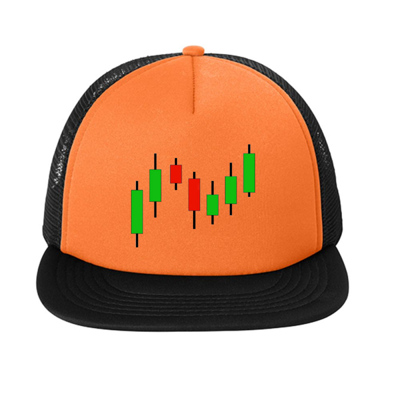 Candlestick Stock Market Graph Foam Snapback hat by derrysello | Artistshot