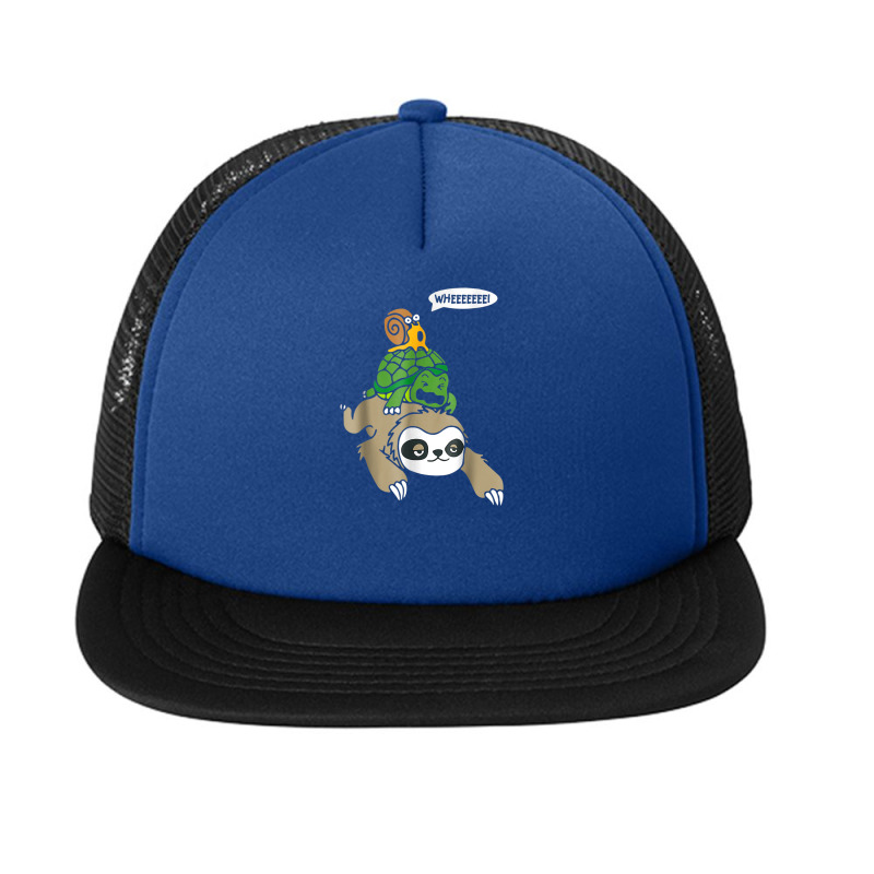 Sloth Turtle Snail Animal Running Wildlife Slowly Foam Snapback hat by ThienThuong | Artistshot