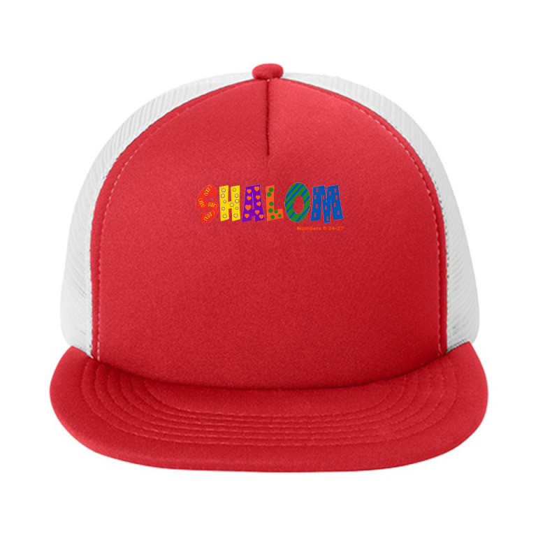 Colorful Shalom T Shirt Foam Snapback hat by tamkyfashions | Artistshot