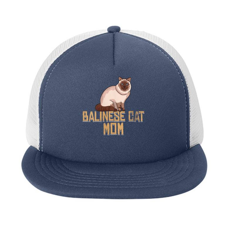 Womens Balinese Cat Mom V Neck T Shirt Foam Snapback Hat | Artistshot