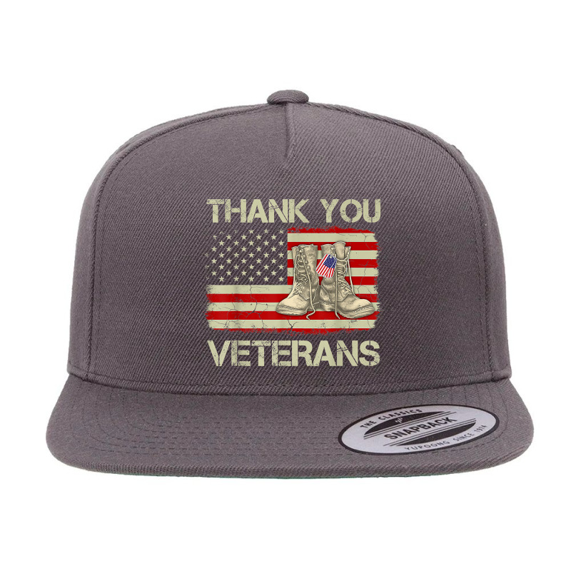 Thank You Veterans Combat Boots Veteran Day American Flag 5 panel snapback cap by Yuh2105 | Artistshot