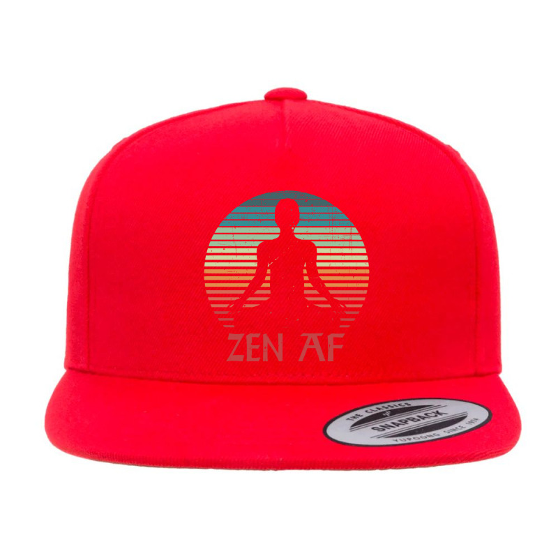 Zen Af Vintage Meditation Funny Yoga Quote For Men Women Yoga Lovers 5 panel snapback cap by EdahArt | Artistshot