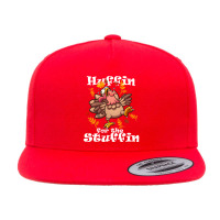 Huffin The Stuffin Turkey Trot 5k Race 5 Panel Snapback Cap | Artistshot