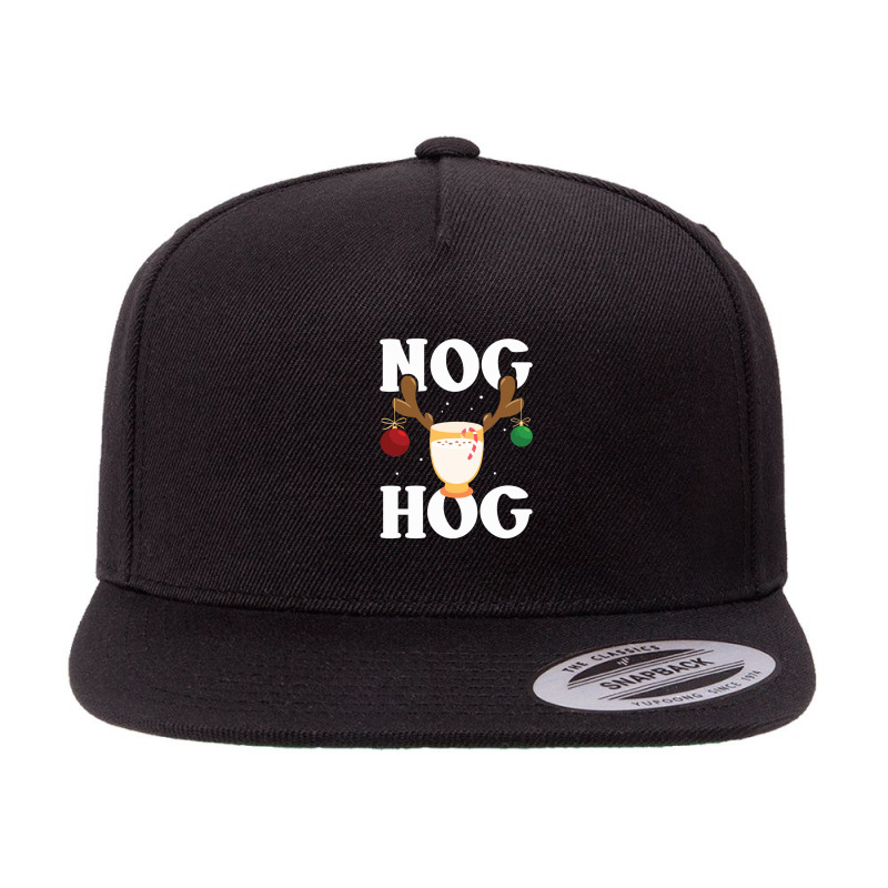 Nog Hog National Eggnog Christmas Holiday Food 5 Panel Snapback Cap | Artistshot