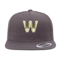 Letter W T  Shirt Letter W Monogram Olive Green Abstract Pattern Paint 5 Panel Snapback Cap | Artistshot