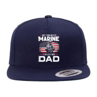 My Favorite Marine Calls Me Dad T  Shirt Father's Day Flag My Favorite 5 Panel Snapback Cap | Artistshot